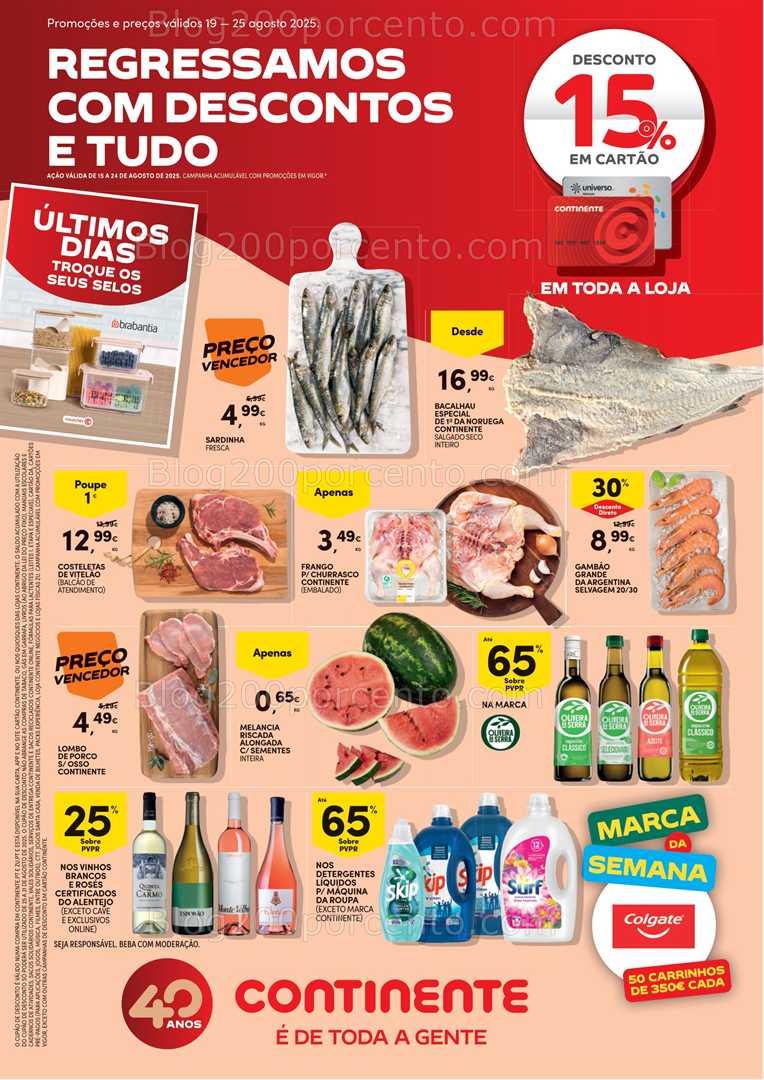 Antevisão Folheto CONTINENTE Promoções de 19 a 25 agosto - Edição Digital