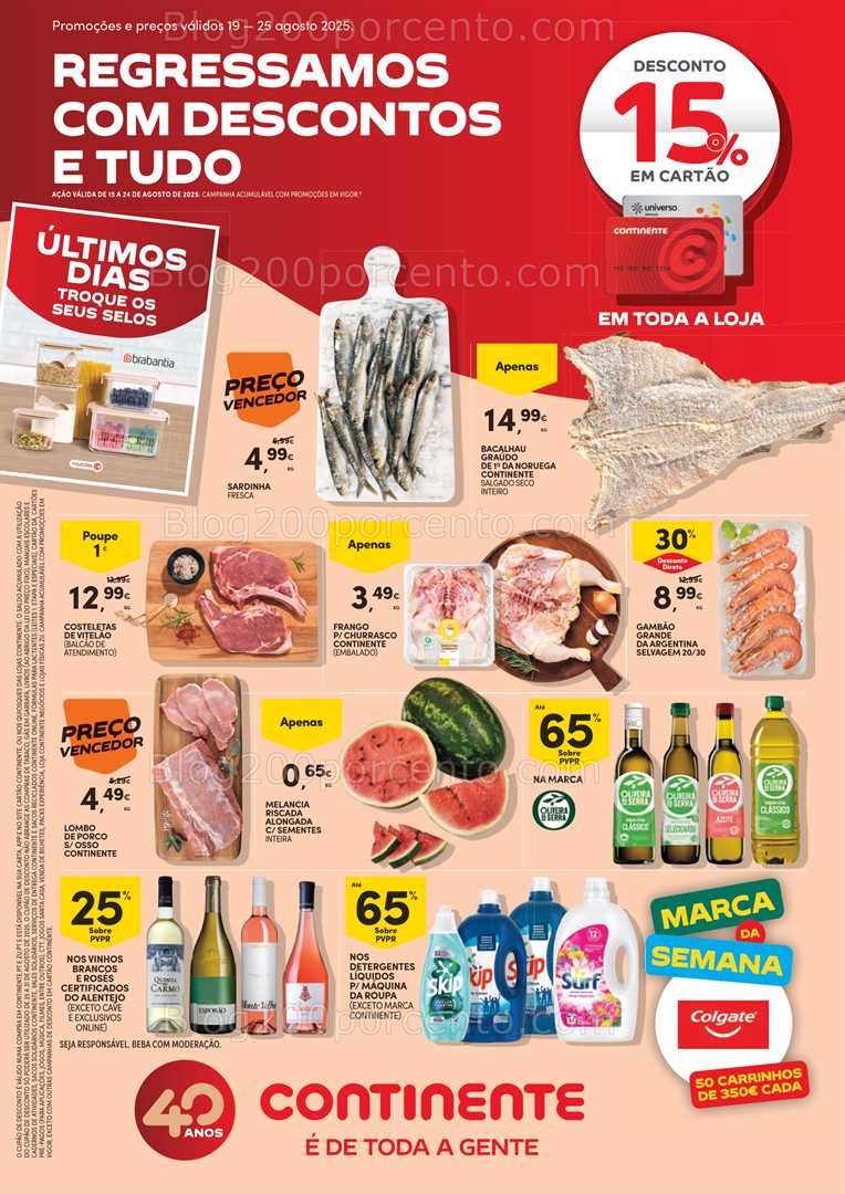 Antevisão Folheto CONTINENTE Bom Dia Promoções de 19 a 25 agosto