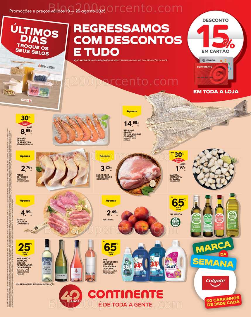 Antevisão Folheto CONTINENTE Madeira Promoções de 19 a 25 agosto