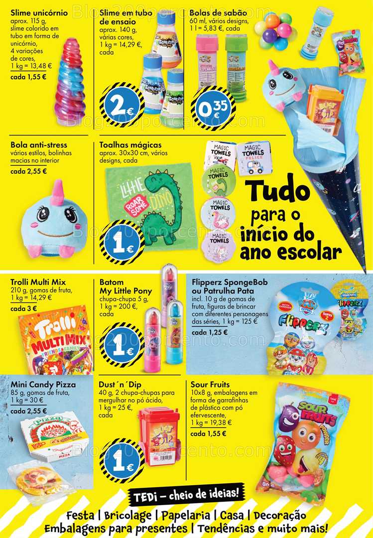 Antevisão Folheto TEDI Regresso às Aulas Promoções de 8 a 16 agosto all