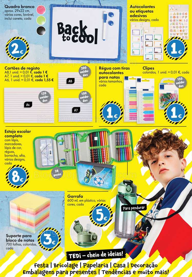 Antevisão Folheto TEDI Regresso às Aulas Promoções de 8 a 16 agosto all