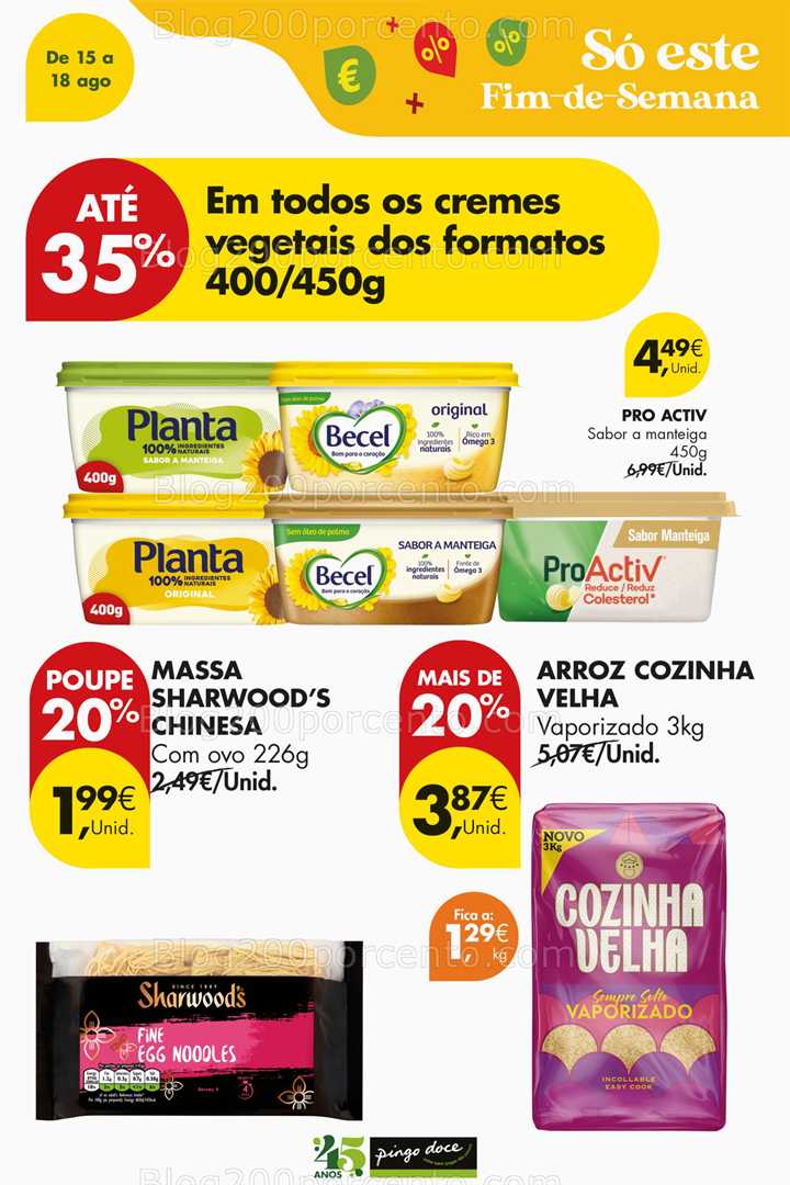 Antevisão Folheto PINGO DOCE Promoções Fim de Semana - só 15 e 16 agosto
