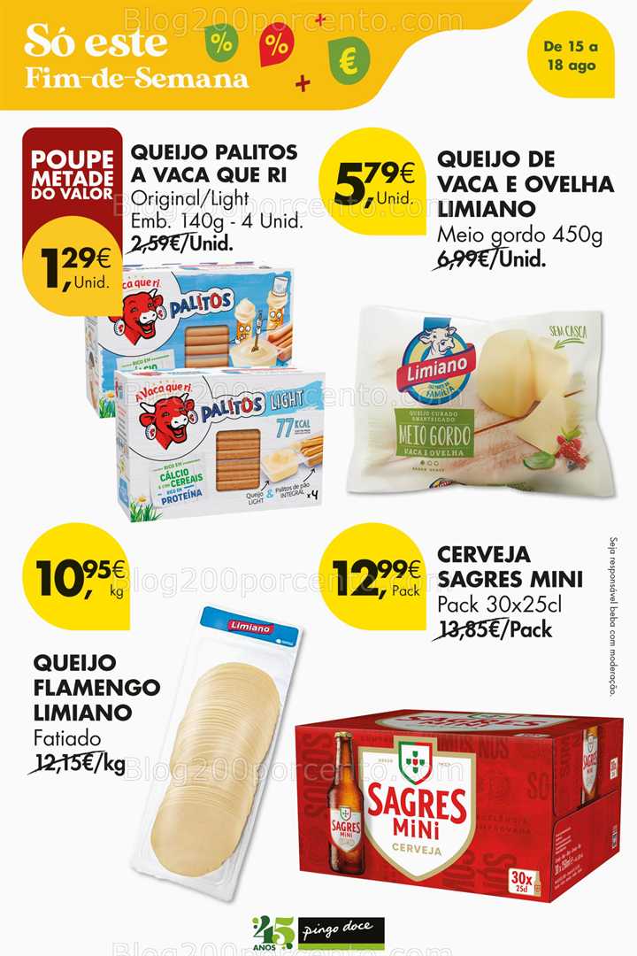 Antevisão Folheto PINGO DOCE Promoções Fim de Semana - só 15 e 16 agosto