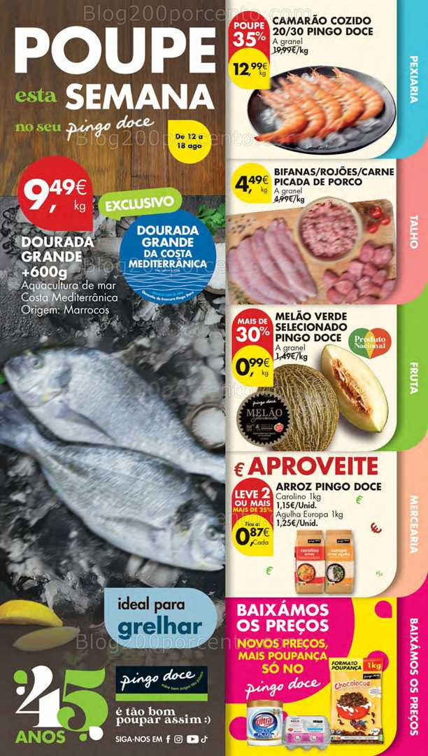 Antevisão Folheto PINGO DOCE Lojas Médias Promoções de 12 a 18 agosto