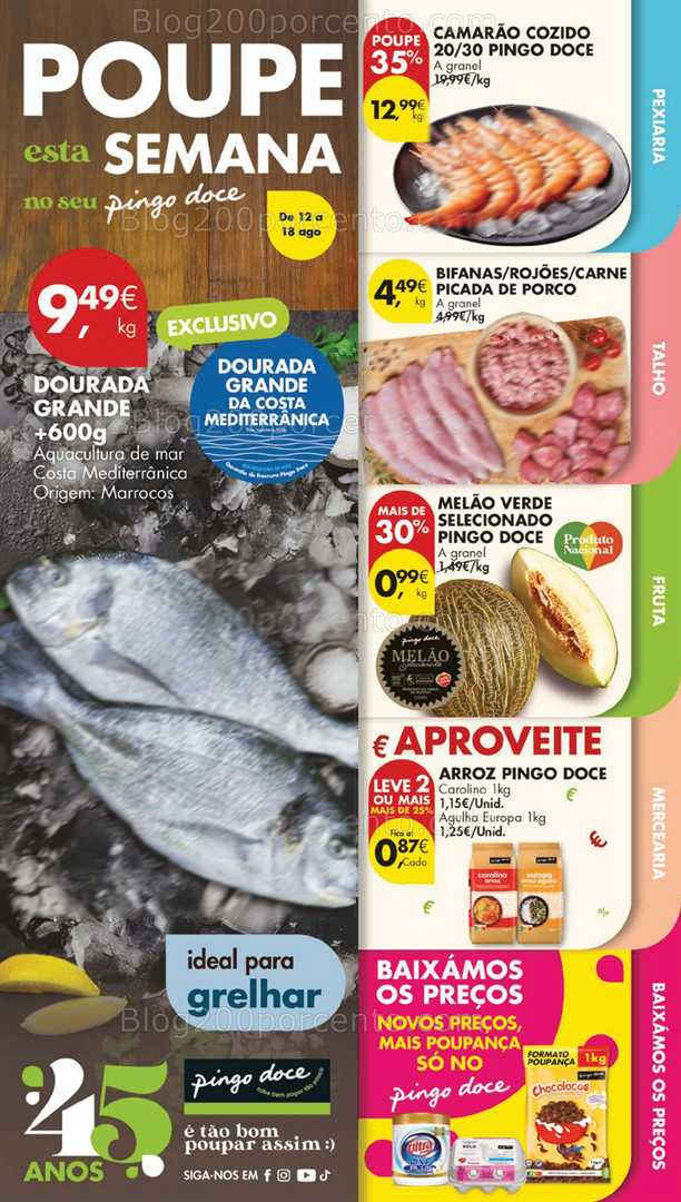 Antevisão Folheto PINGO DOCE Lojas Grandes Promoções de 12 a 18 agosto