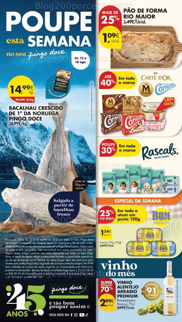 Antevisão Folheto PINGO DOCE Lojas Grandes Promoções de 12 a 18 agosto