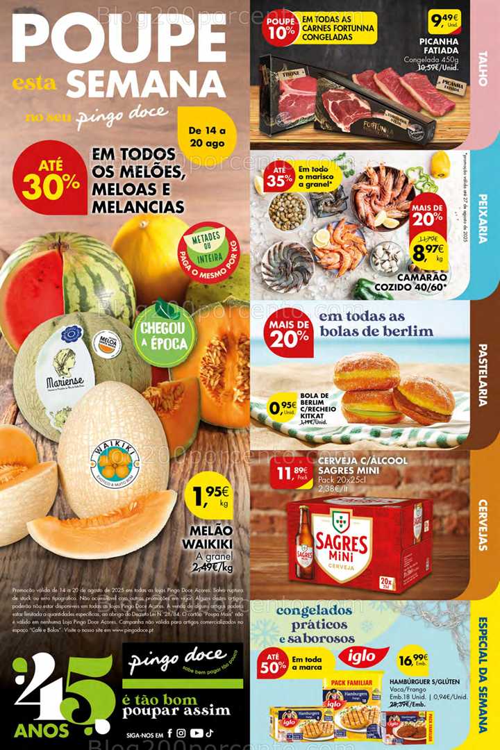 Antevisão Folheto PINGO DOCE Açores Promoções de 14 a 20 agosto