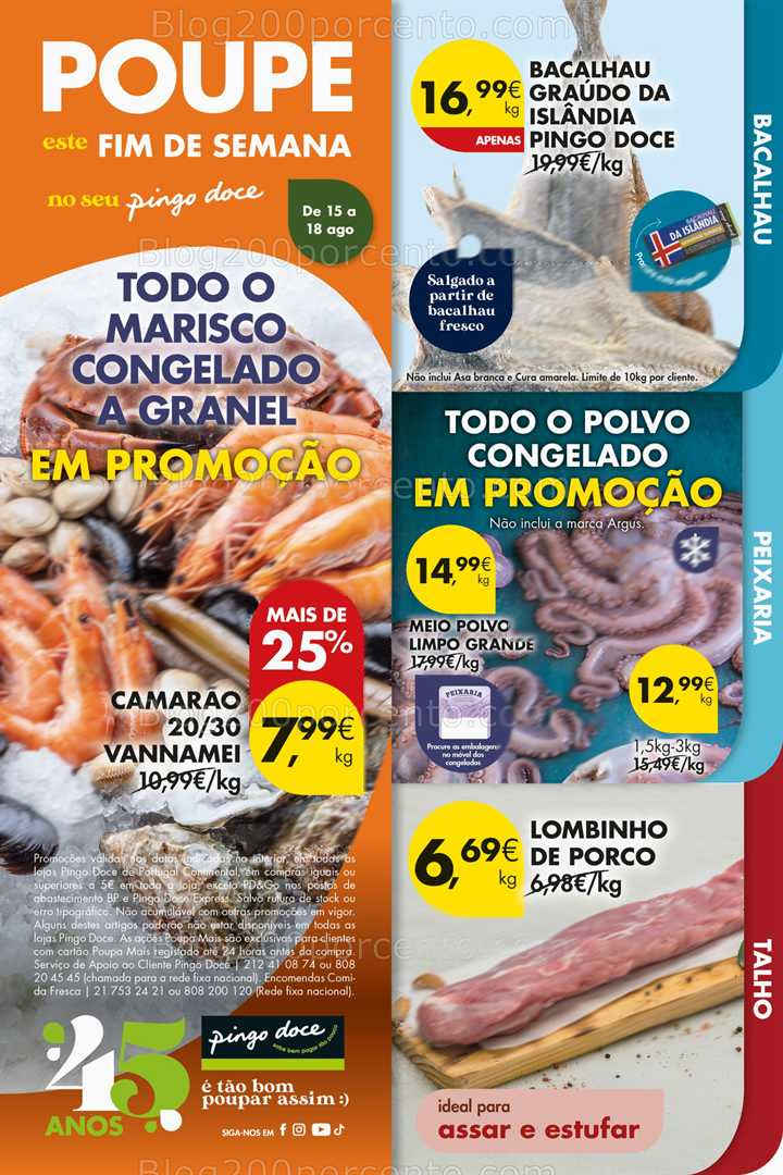 Antevisão Folheto PINGO DOCE Promoções Fim de Semana - 15 a 18 agosto