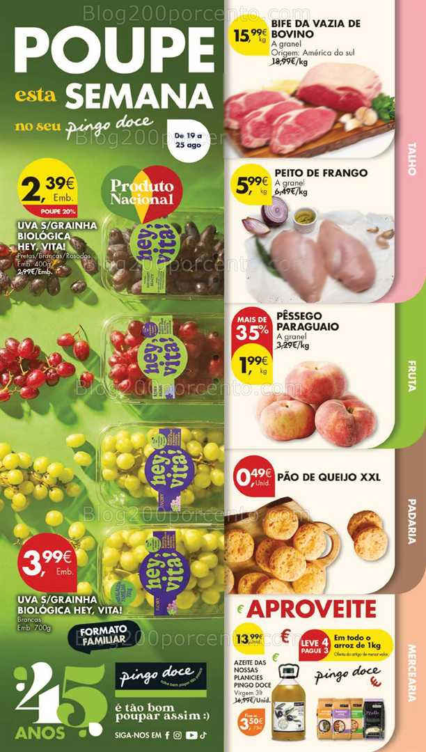 Antevisão Folheto PINGO DOCE Promoções de 19 a 25 agosto