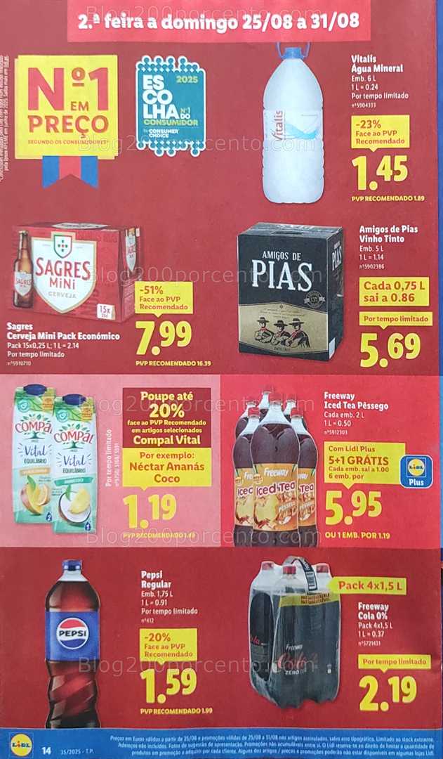Antevisão Folheto LIDL Promoções de 25 a 31 agosto
