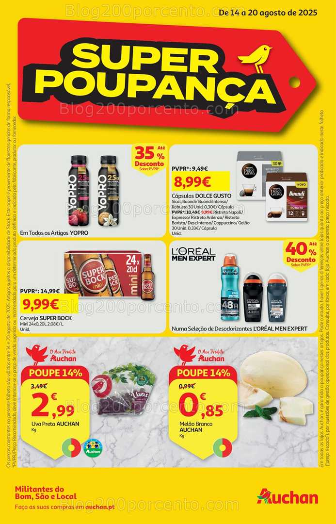 Antevisão Folheto AUCHAN Super Poupança Promoções de 14 a 20 agosto