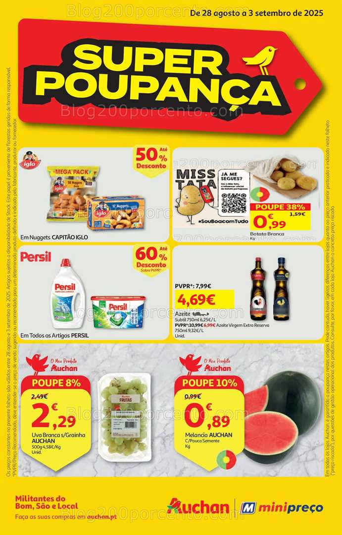 Antevisão Folheto MINIPREÇO - AUCHAN Promoções de 28 agosto a 3 setembro