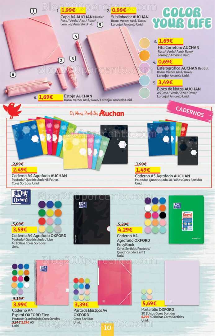 Antevisão Folheto AUCHAN Regresso às Aulas Promoções de 21 agosto a 3 setembro