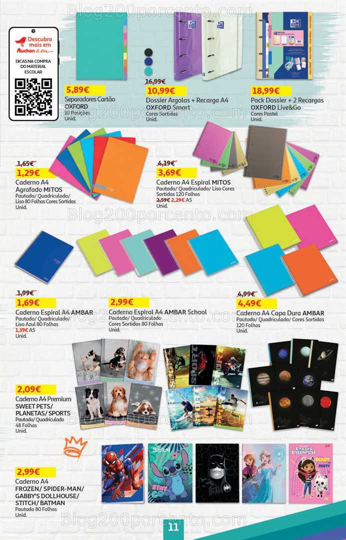 Antevisão Folheto AUCHAN Regresso às Aulas Promoções de 21 agosto a 3 setembro