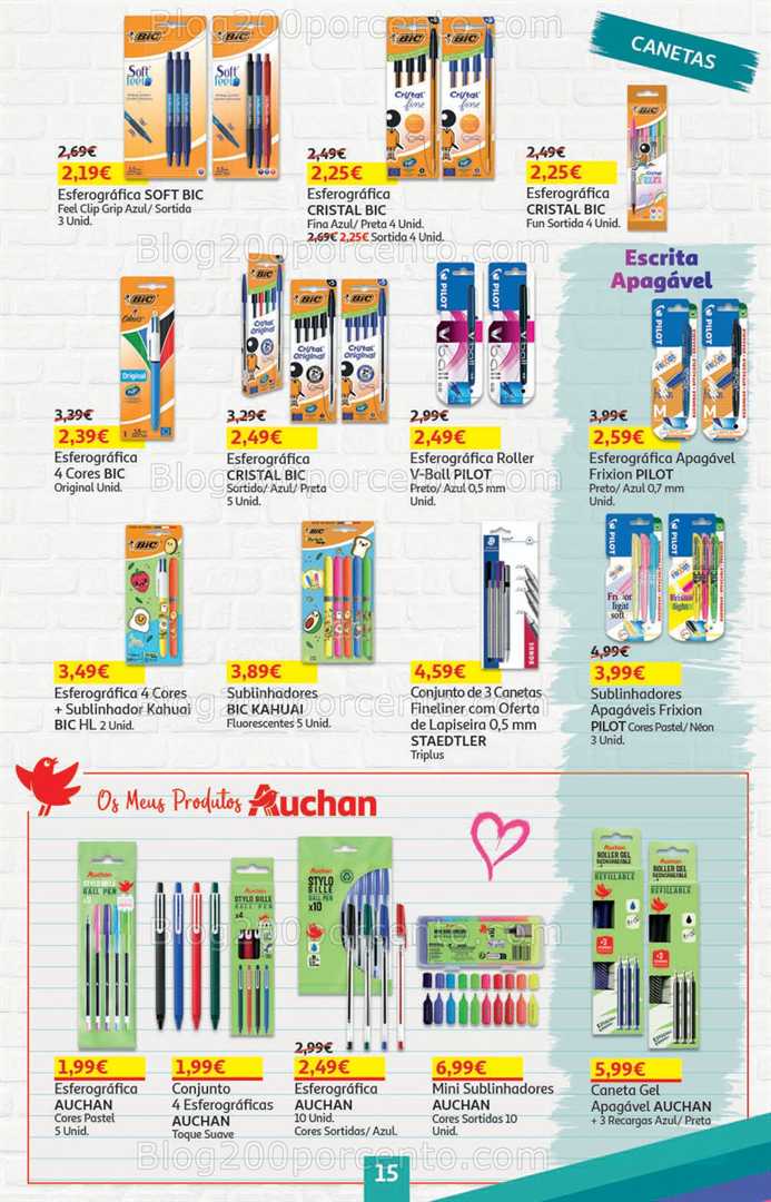 Antevisão Folheto AUCHAN Regresso às Aulas Promoções de 21 agosto a 3 setembro