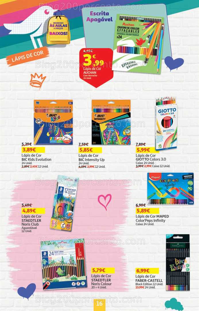 Antevisão Folheto AUCHAN Regresso às Aulas Promoções de 21 agosto a 3 setembro