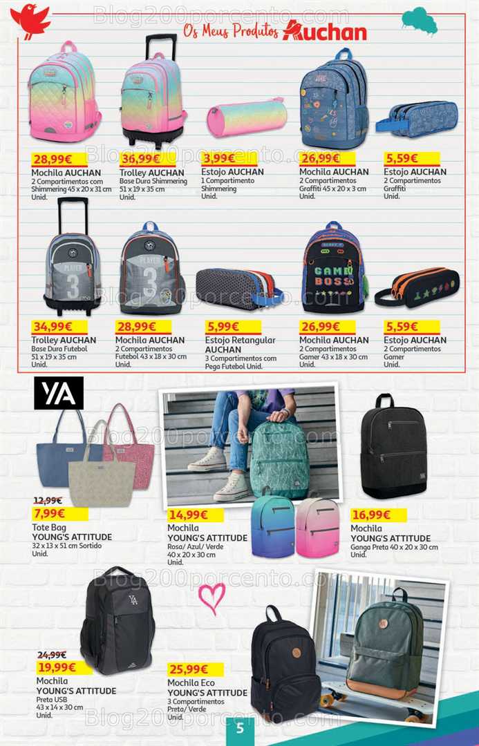 Antevisão Folheto AUCHAN Regresso às Aulas Promoções de 21 agosto a 3 setembro