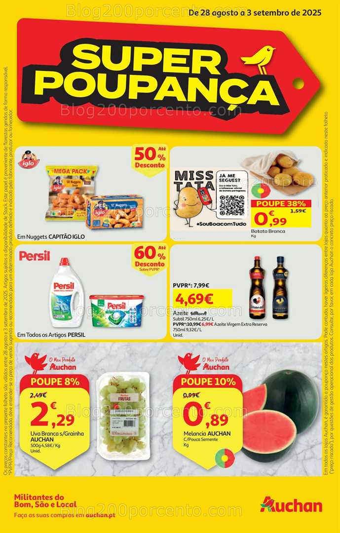 Antevisão Folheto AUCHAN Super Poupança Promoções de 28 agosto a 3 setembro