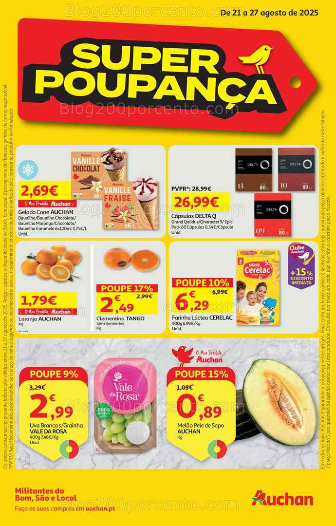 Antevisão Folheto AUCHAN Super Poupança Promoções de 21 a 27 agosto