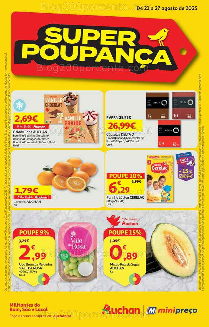 Antevisão Folheto AUCHAN - MINIPREÇO Promoções de 21 a 27 agosto