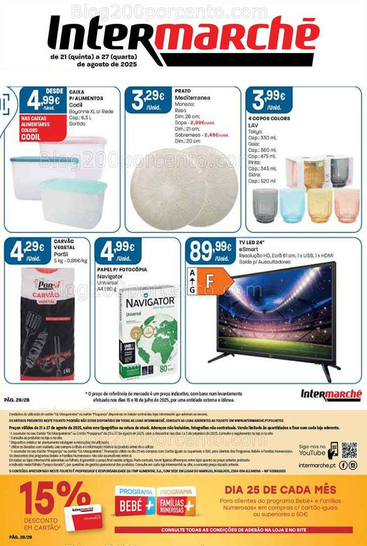 Antevisão Folheto INTERMARCHÉ Bazar Promoções de 21 a 27 agosto
