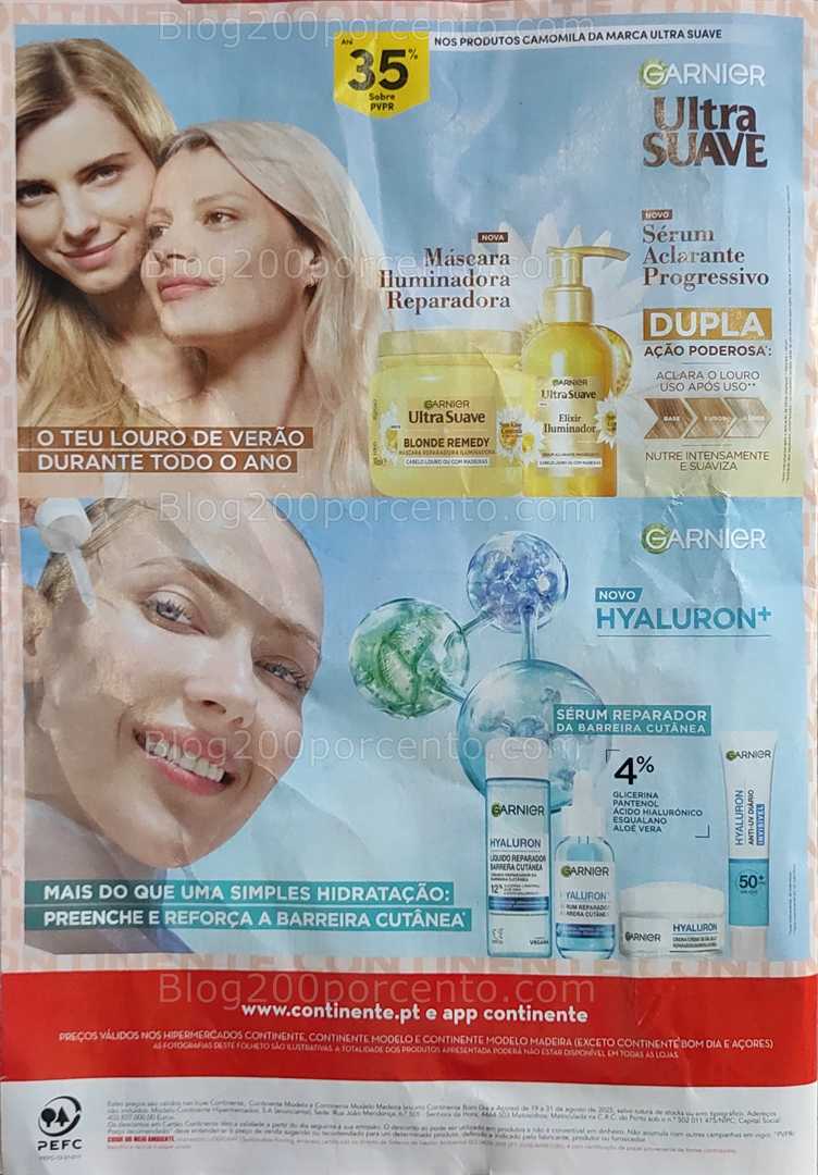 Antevisão Folheto CONTINENTE Beleza Promoções de 19 a 31 agosto