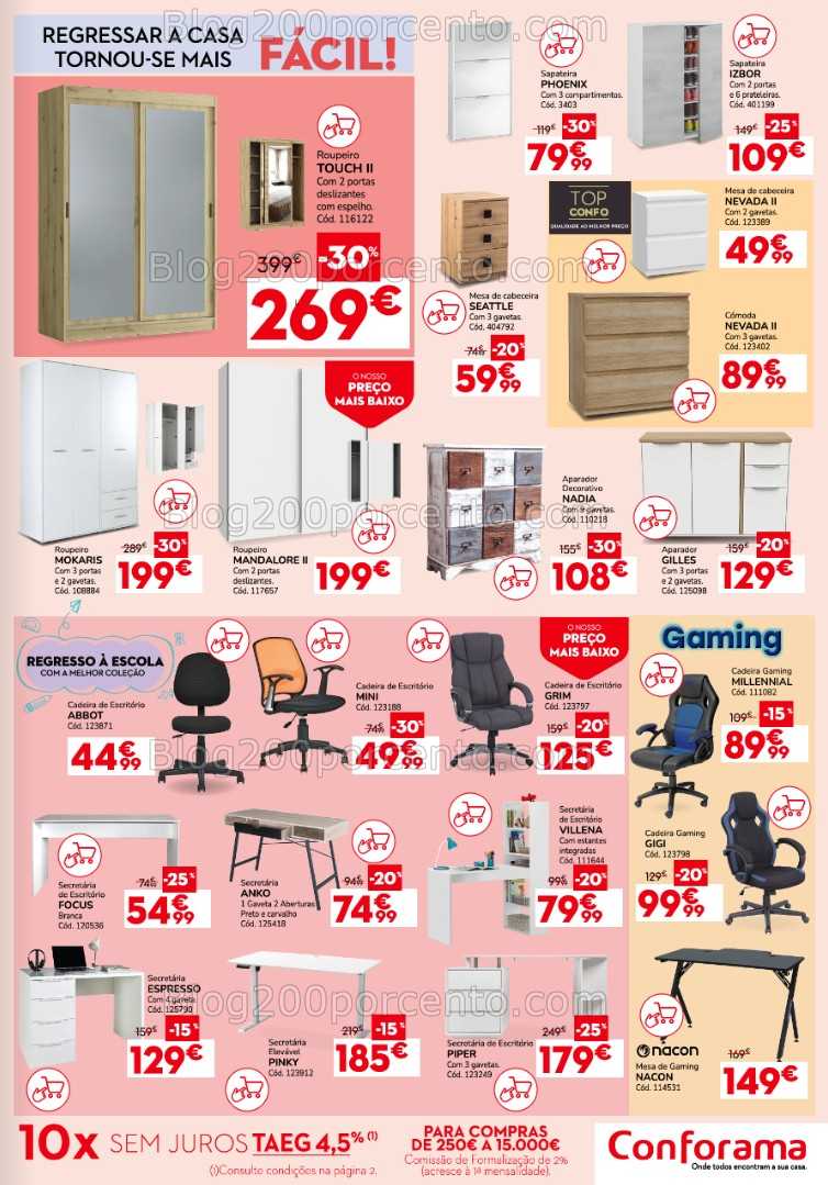Antevisão Folheto CONFORAMA Regresso às Aulas Promoções de 28 agosto a 24 setembro