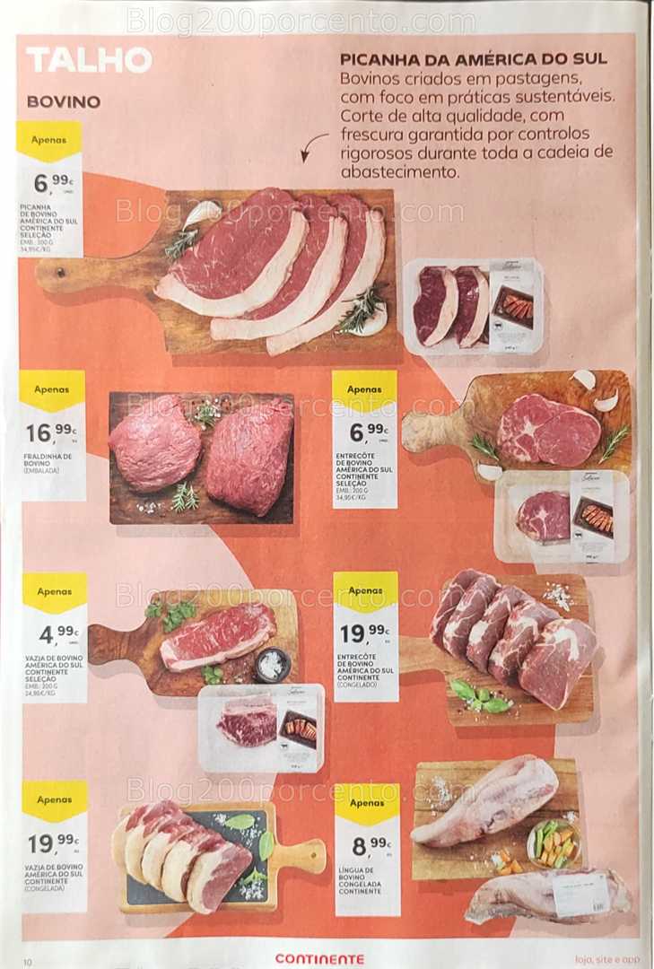 Antevisão Folheto CONTINENTE Promoções de 12 a 18 agosto, na página 11, encontra: alimentos, talho, promoções, carne, supermercado