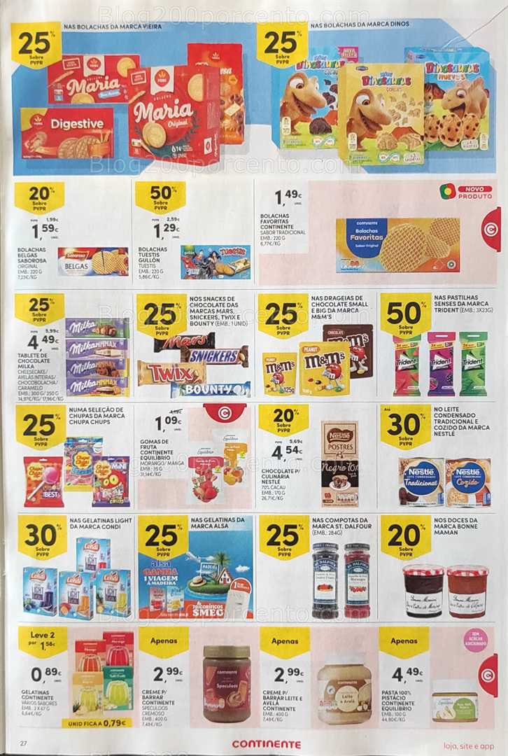 Antevisão Folheto CONTINENTE Promoções de 12 a 18 agosto, na página 28, encontra: alimentos, doces, bebidas, laticínios, snacks