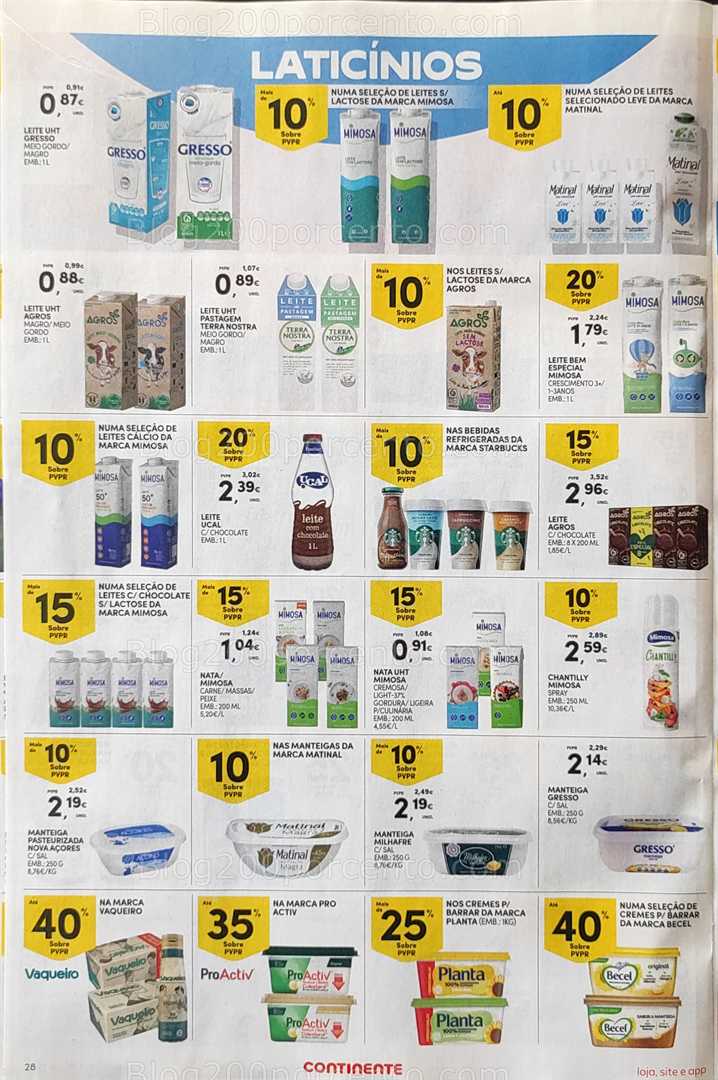 Antevisão Folheto CONTINENTE Promoções de 12 a 18 agosto, na página 29, encontra: laticínios, bebidas, promoções, mercearia, descontos