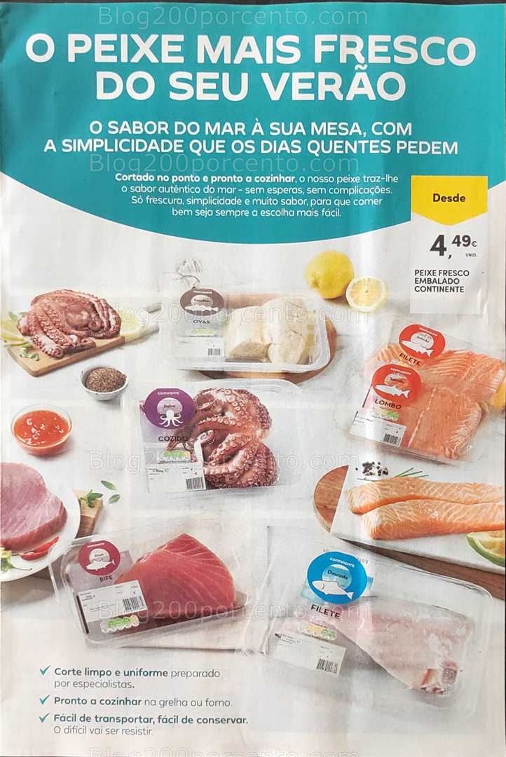Antevisão Folheto CONTINENTE Promoções de 12 a 18 agosto, na página 4, encontra: alimentos, peixe, promoções, frescos, cozinha