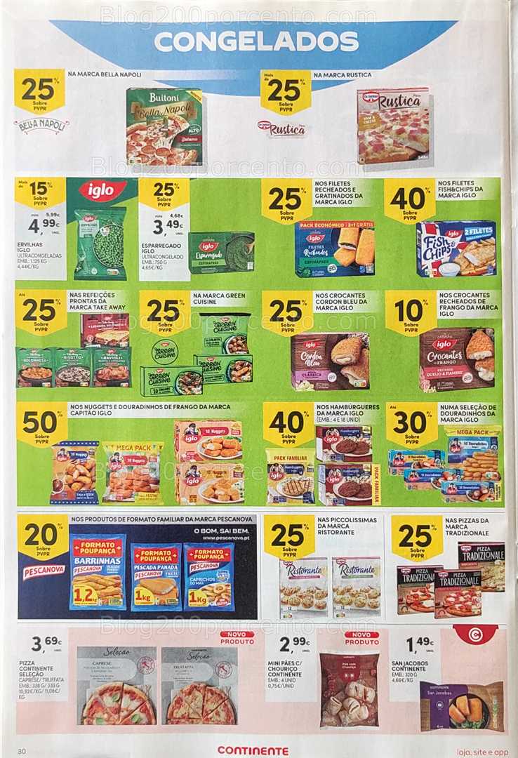 Antevisão Folheto CONTINENTE Promoções de 12 a 18 agosto, na página 31, encontra: congelados, alimentos, promoções, marcas, ofertas