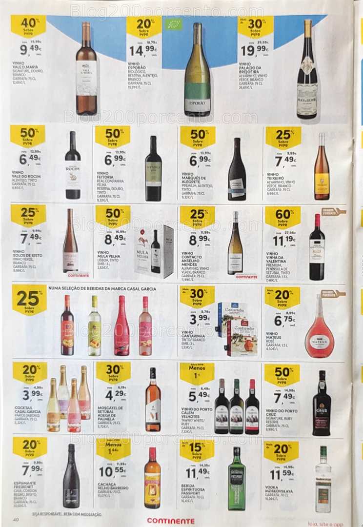 Antevisão Folheto CONTINENTE Promoções de 12 a 18 agosto, na página 41, encontra: bebidas, vinhos, espirituosos, promoções, supermercado