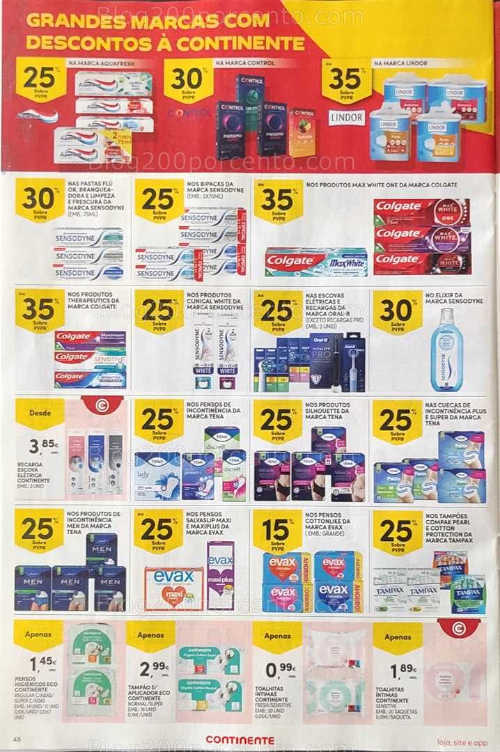Antevisão Folheto CONTINENTE Promoções de 12 a 18 agosto, na página 49, encontra: higiene, saúde, casa, promoções, cuidados