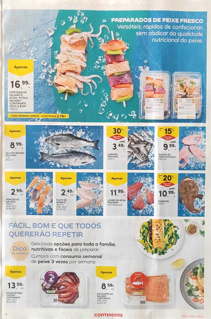 Antevisão Folheto CONTINENTE Promoções de 12 a 18 agosto, na página 6, encontra: peixe, frescos, promoções, alimentação, saúde