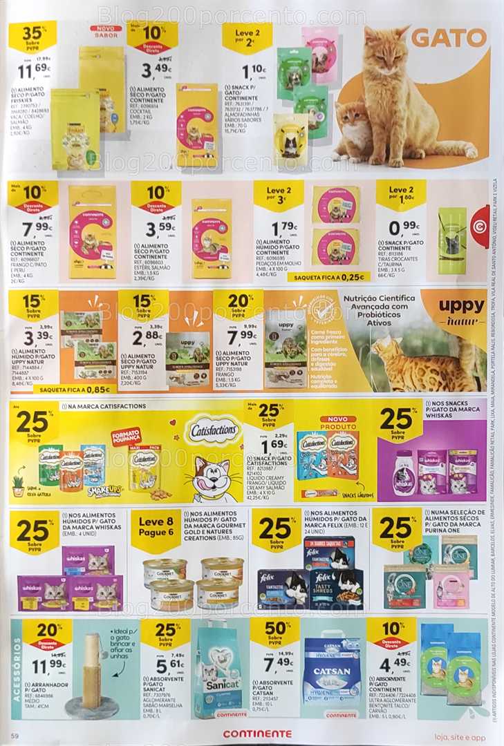 Antevisão Folheto CONTINENTE Promoções de 12 a 18 agosto, na página 60, encontra: alimentos, snacks, acessórios, higiene, promoções