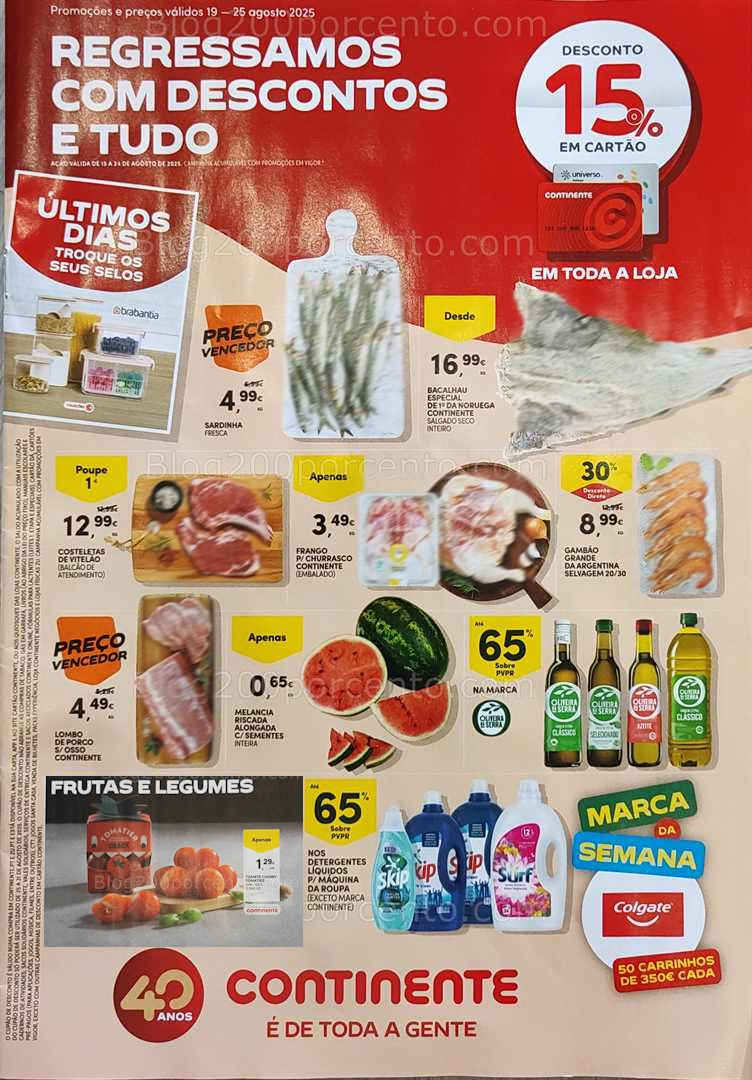 Antevisão Folheto CONTINENTE Promoções de 19 a 25 agosto
