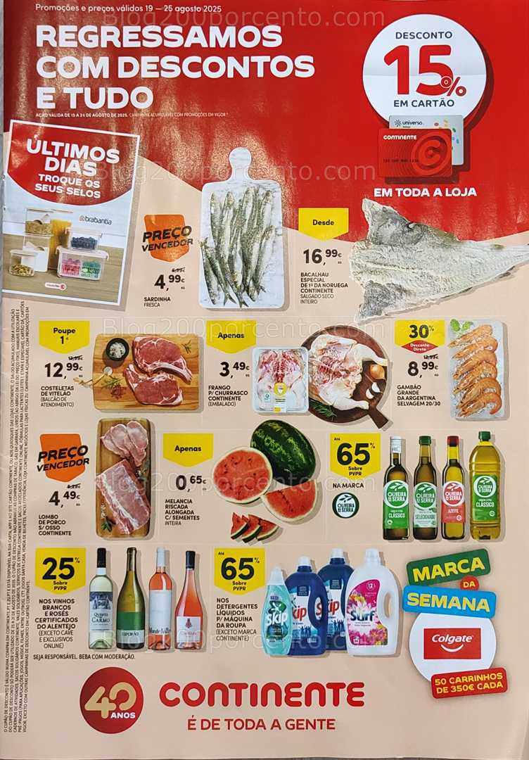 Antevisão Folheto CONTINENTE Promoções de 19 a 25 agosto