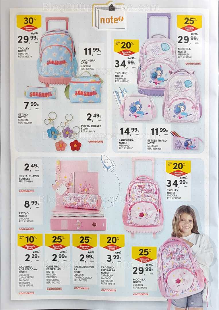 Antevisão Folheto CONTINENTE Regresso às Aulas - 12 agosto a 21 setembro, na página 18, encontra: escolar, papelaria, mochilas, acessórios, promoções