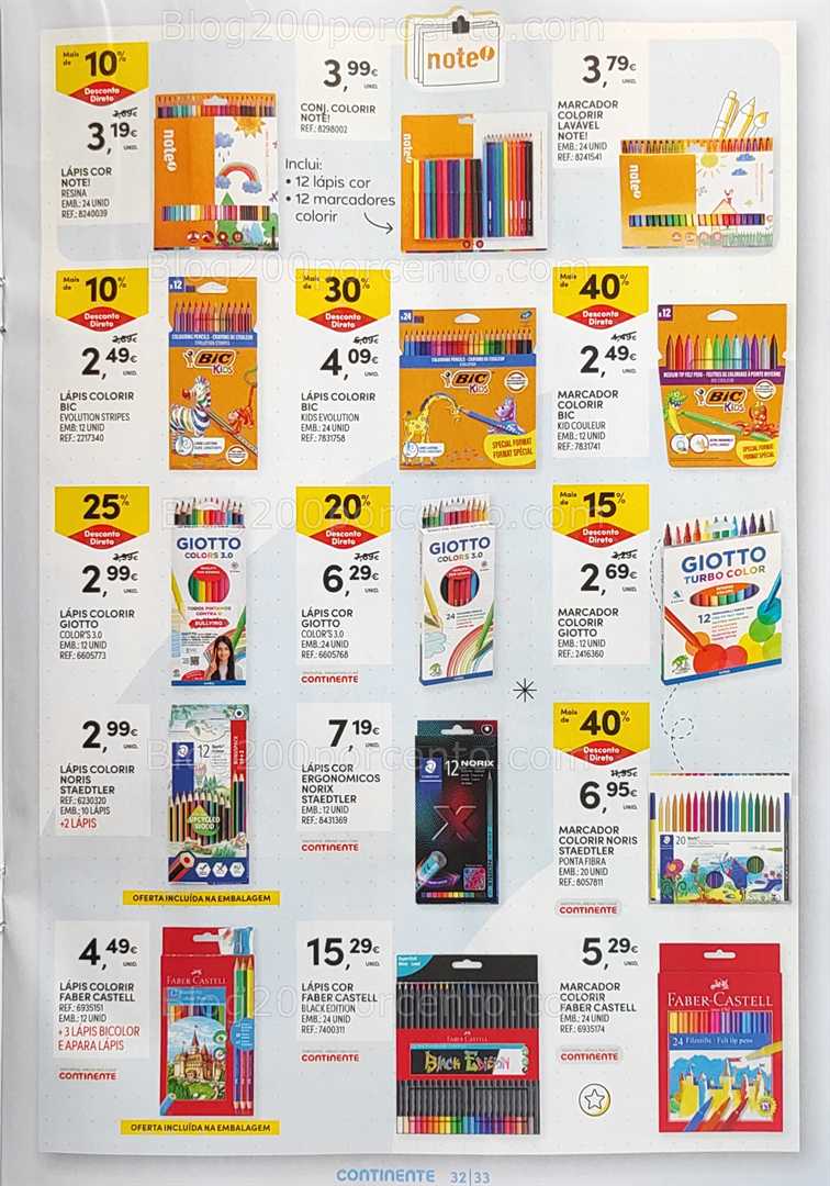 Antevisão Folheto CONTINENTE Regresso às Aulas - 12 agosto a 21 setembro, na página 33, encontra: escolar, papelaria, promoções, material, descontos