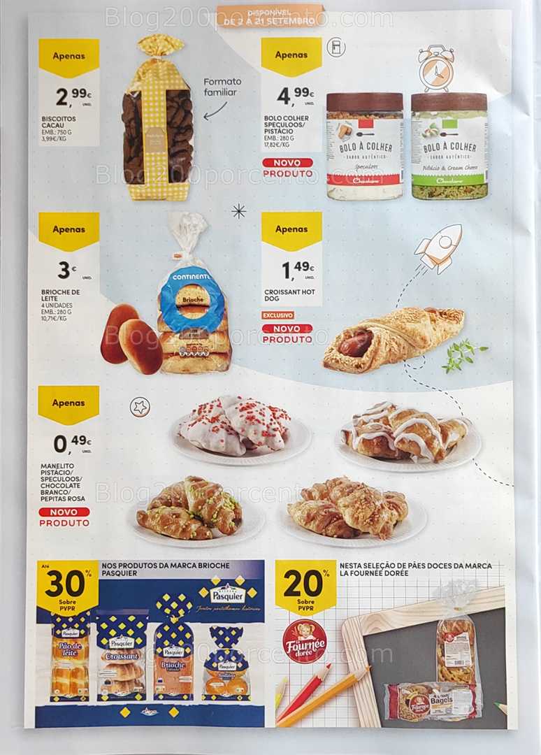 Antevisão Folheto CONTINENTE Regresso às Aulas - 12 agosto a 21 setembro, na página 60, encontra: alimentos, padaria, doces, promoções, snacks