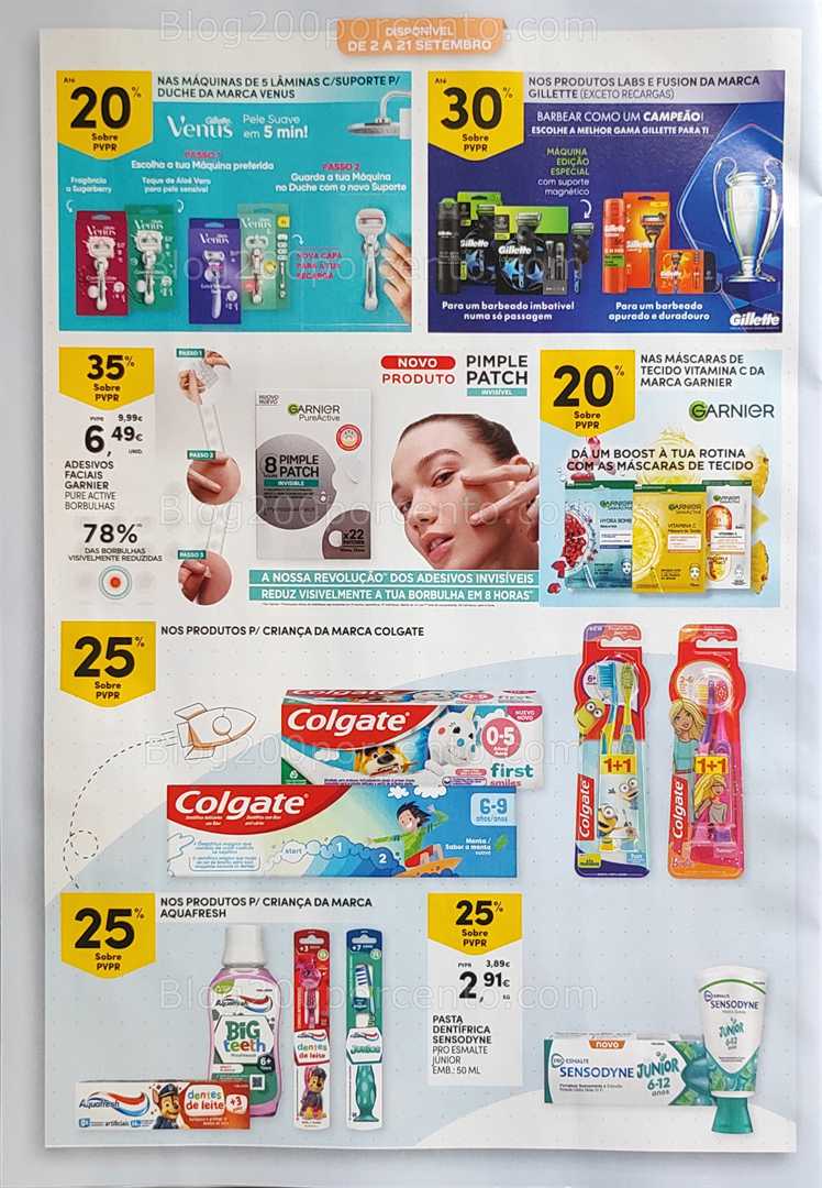 Antevisão Folheto CONTINENTE Regresso às Aulas - 12 agosto a 21 setembro, na página 66, encontra: higiene, beleza, infantil, promoções, saúde