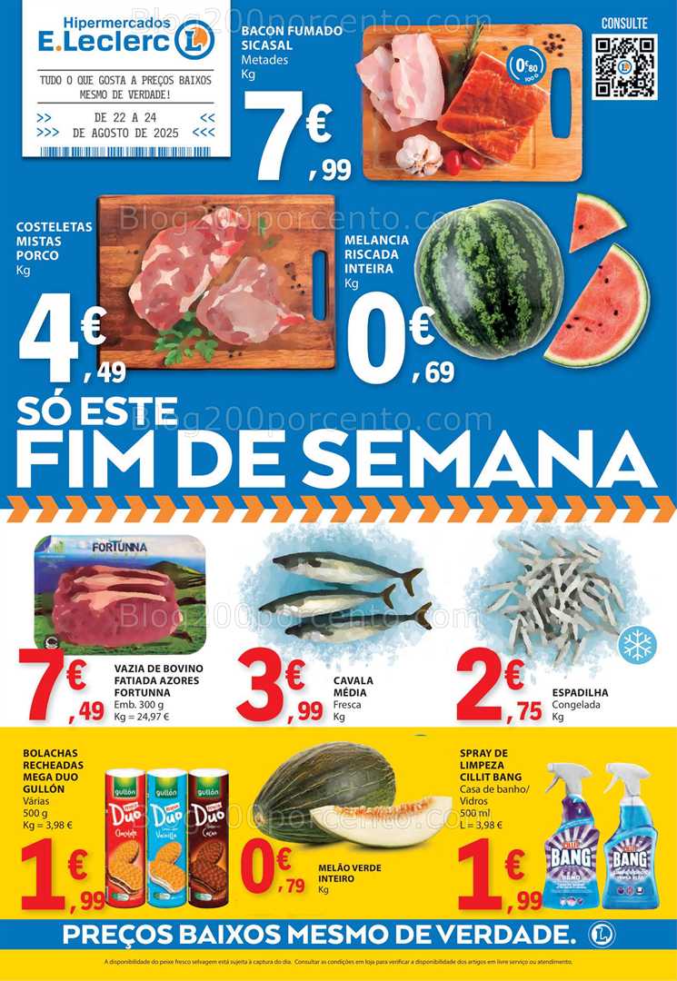 Antevisão Folheto E-LECLERC Promoções Fim de Semana - 22 a 24 agosto