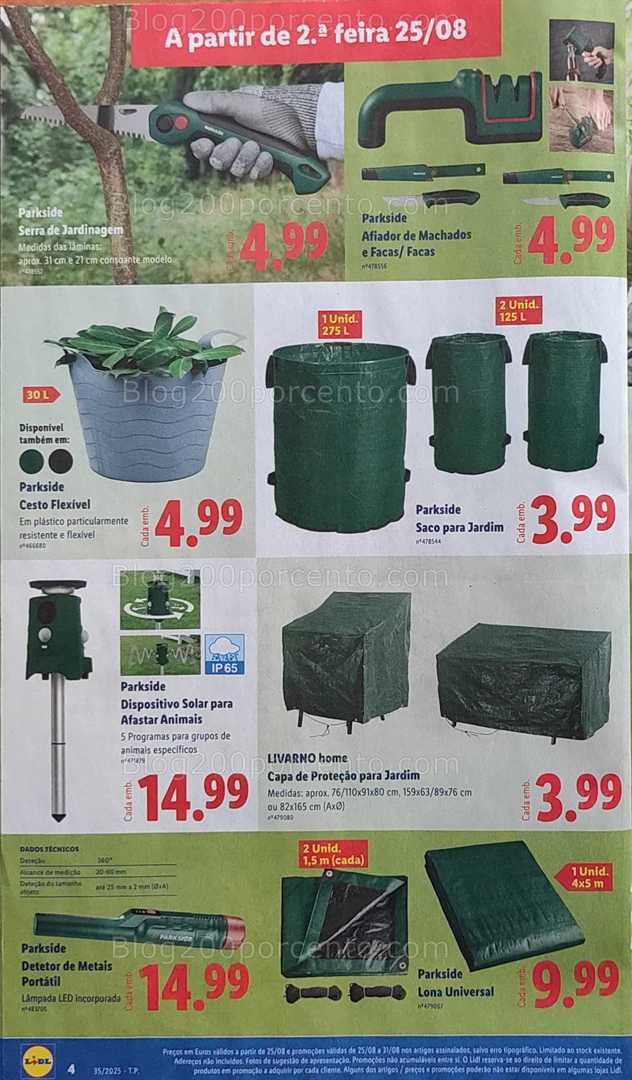 Antevisão Folheto LIDL Bazar Promoções de 25 agosto a 4 setembro