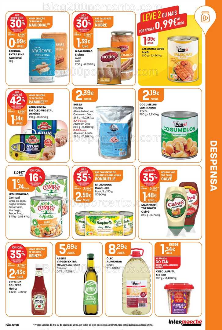 Antevisão Folheto INTERMARCHÉ Promoções de 21 a 27 agosto