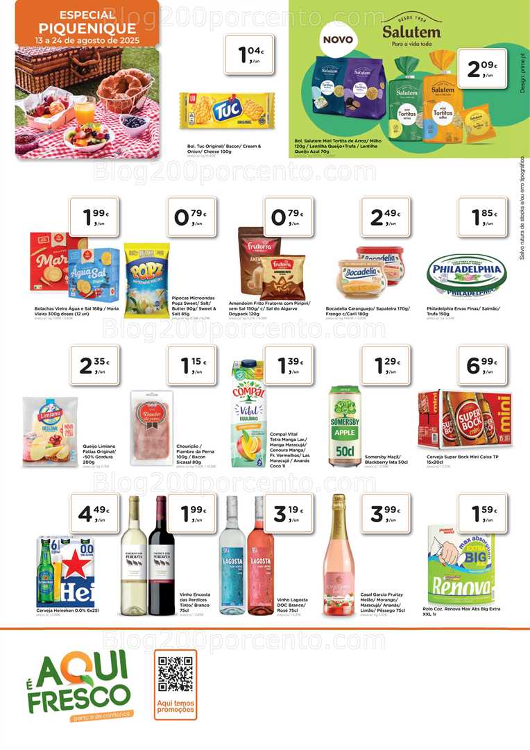 Antevisão Folheto AQUI É FRESCO Promoções de 13 a 24 agosto