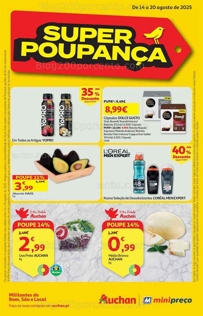 Antevisão Folheto MINIPREÇO - AUCHAN Promoções de 14 a 20 agosto