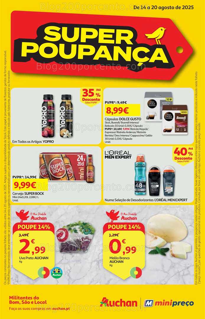 Antevisão Folheto MINIPREÇO - AUCHAN Promoções de 14 a 20 agosto