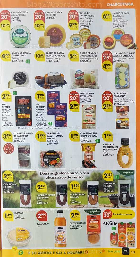Antevisão Folheto PINGO DOCE Promoções de 12 a 18 agosto, na página 16, encontra: charcutaria, queijos, frescos, aperitivos, bebidas