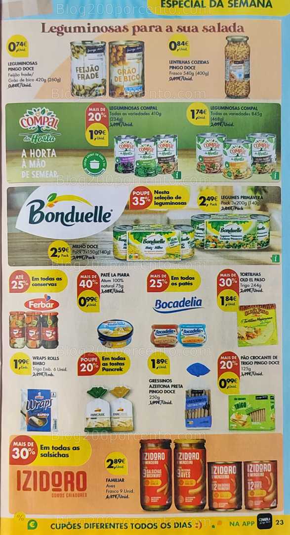 Antevisão Folheto PINGO DOCE Promoções de 12 a 18 agosto, na página 24, encontra: alimentos, conservas, snacks, bebidas, mercearia